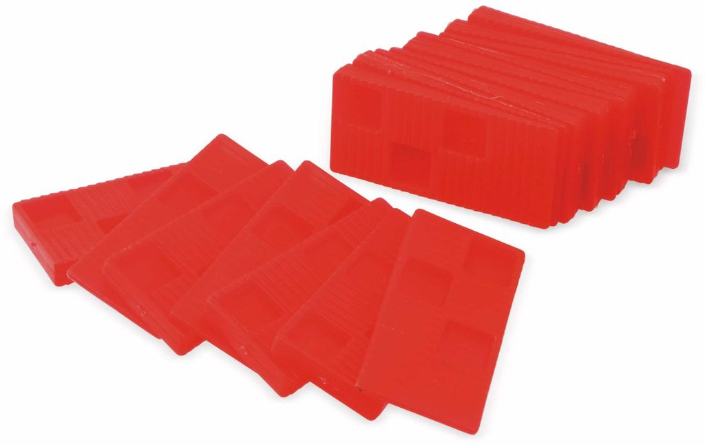 MASTERPROOF PROFESSIONAL Unterlegkeile Ausgleichskeile Montagekeile 1 - 6 mm, 16 Stück, mit Kerbe