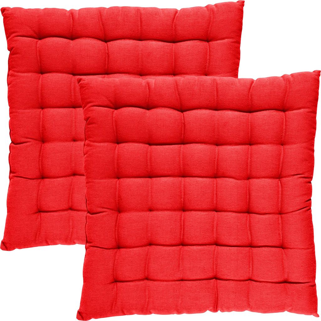 REDBEST Stuhlkissen Tulsa" 2er-Pack rot 40x40x3 cm"