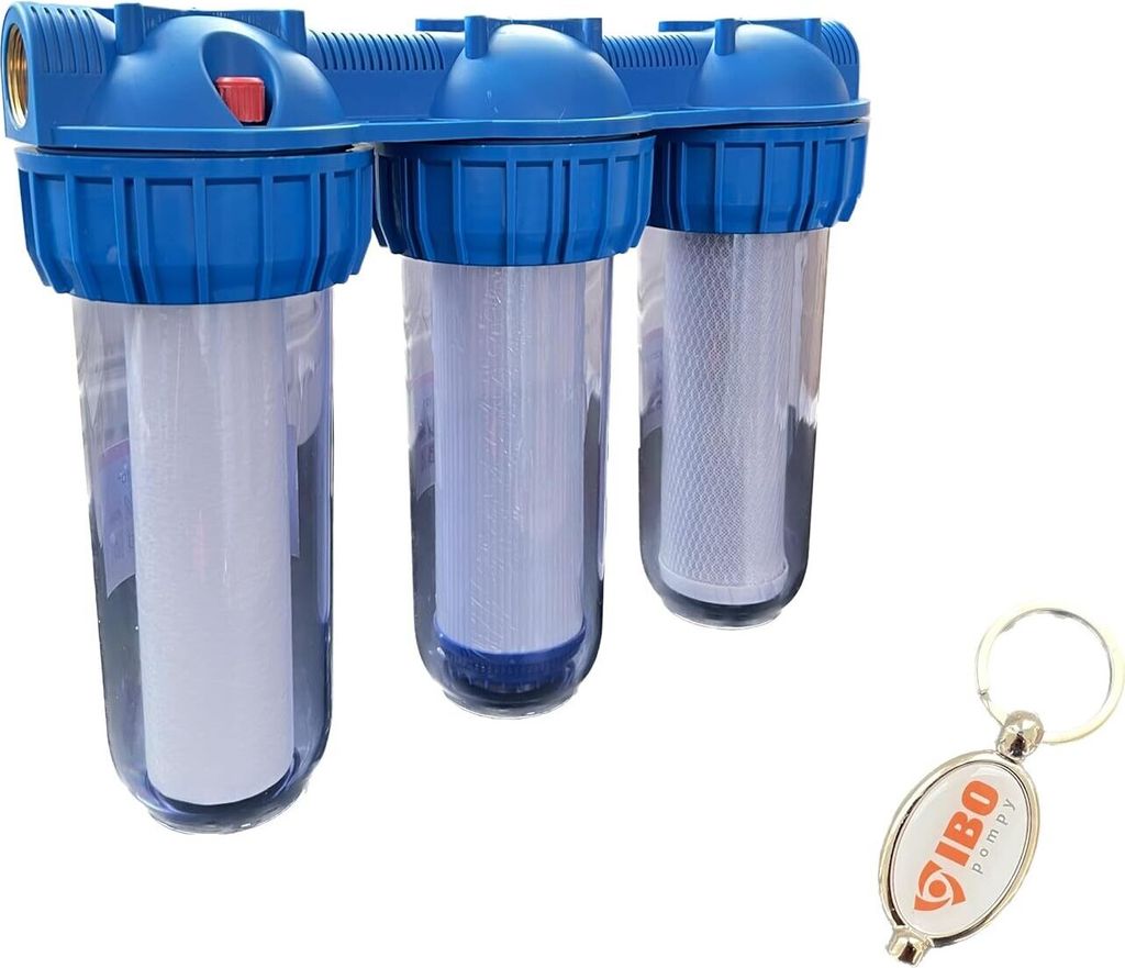 A-CLASS 3-Stufen Wasserfilter 10 Zoll - Für Hauswasser, Brunnen & Zisternen, 3/4 Zoll
