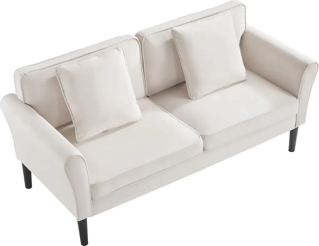 Petit canapé 176 cm robuste pour appartement : confort velours sans l'encombrement