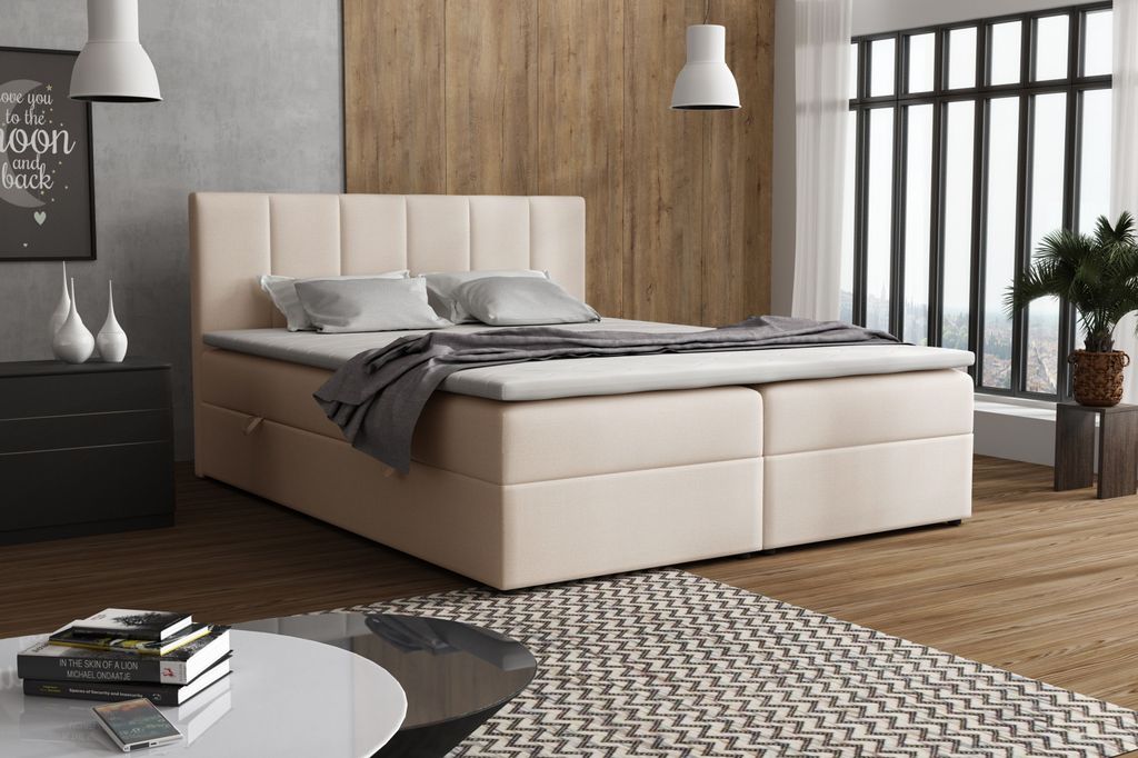 VENASI LISA Boxspringbett 180x200 mit Bettkästen H2/H3 Produktbild 