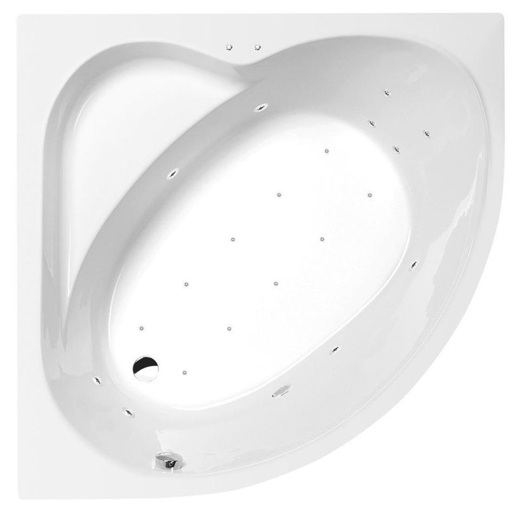 Polysan SIRIUS Whirlpool-Badewanne, 130x130x43cm, Active Hydro-Air, Chrom