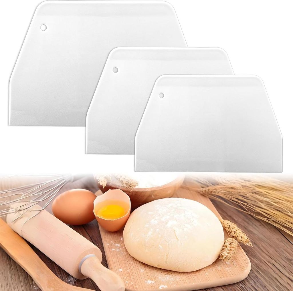 3 Stš¹ck BPA-freie Teigkarte aus PE-Kunststoff - Teigschaber fš¹r Teigkuchen, Pizza & Backwerkzeug