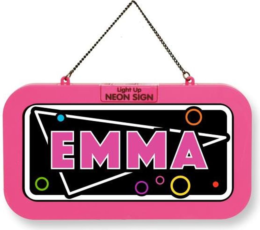 LED Leuchtschild Neonschild mit Namen , Leuchtende Wanddekoration mit Batterie, 18,7x10,3x1,6cm - Emma
