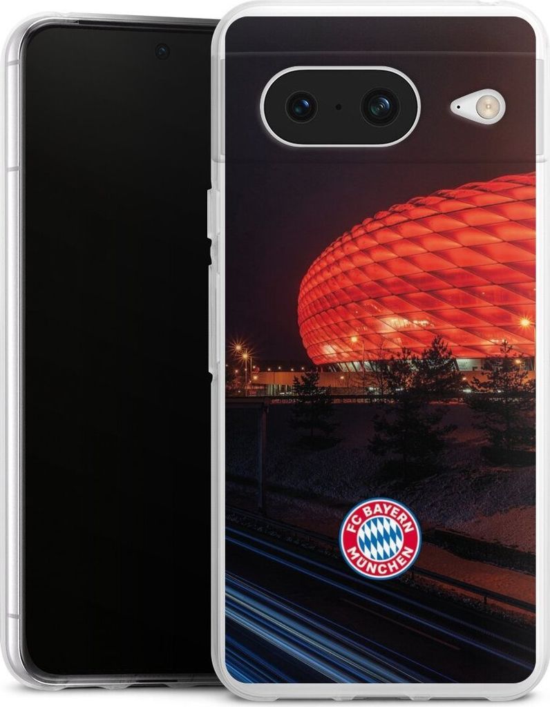 DeinDesign Handyhülle für Google Pixel 8 Silikon Hülle Case Smartphone Schutzhülle FC Bayern München FCB Stadion