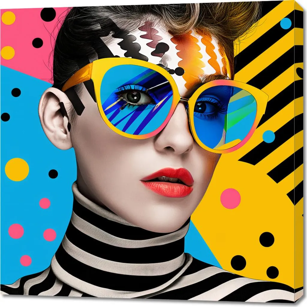 Tableau Regard de l'âme colorée 90x90 cm - Décoration Murale Abstraite