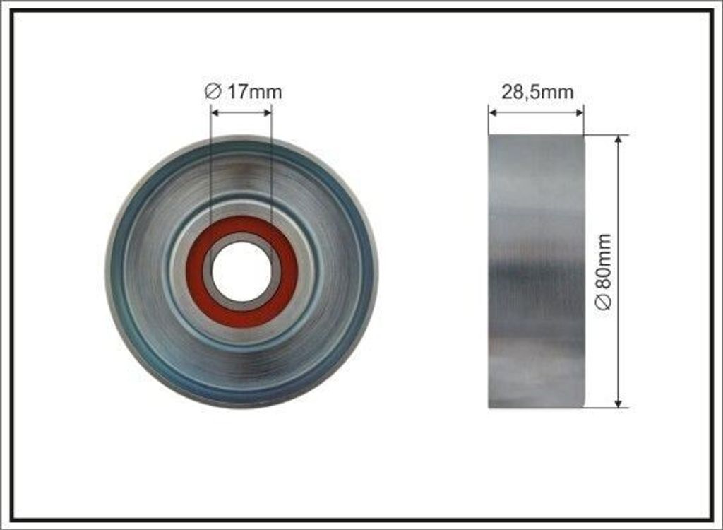 CAFFARO 498-00 Spannrolle Keilrippenriemen 80mm für MITSUBISHI GRANDIS (NAW) Lancer VII Limousine (CSA, CTA) OUTLANDER I (CUW) Lancer VII Kombi