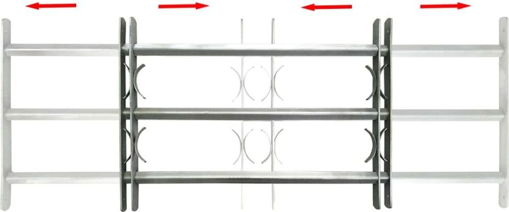 vidaXL Fenstergitter Verstellbar mit 3 Querstäben 700-1050 Produktbild 