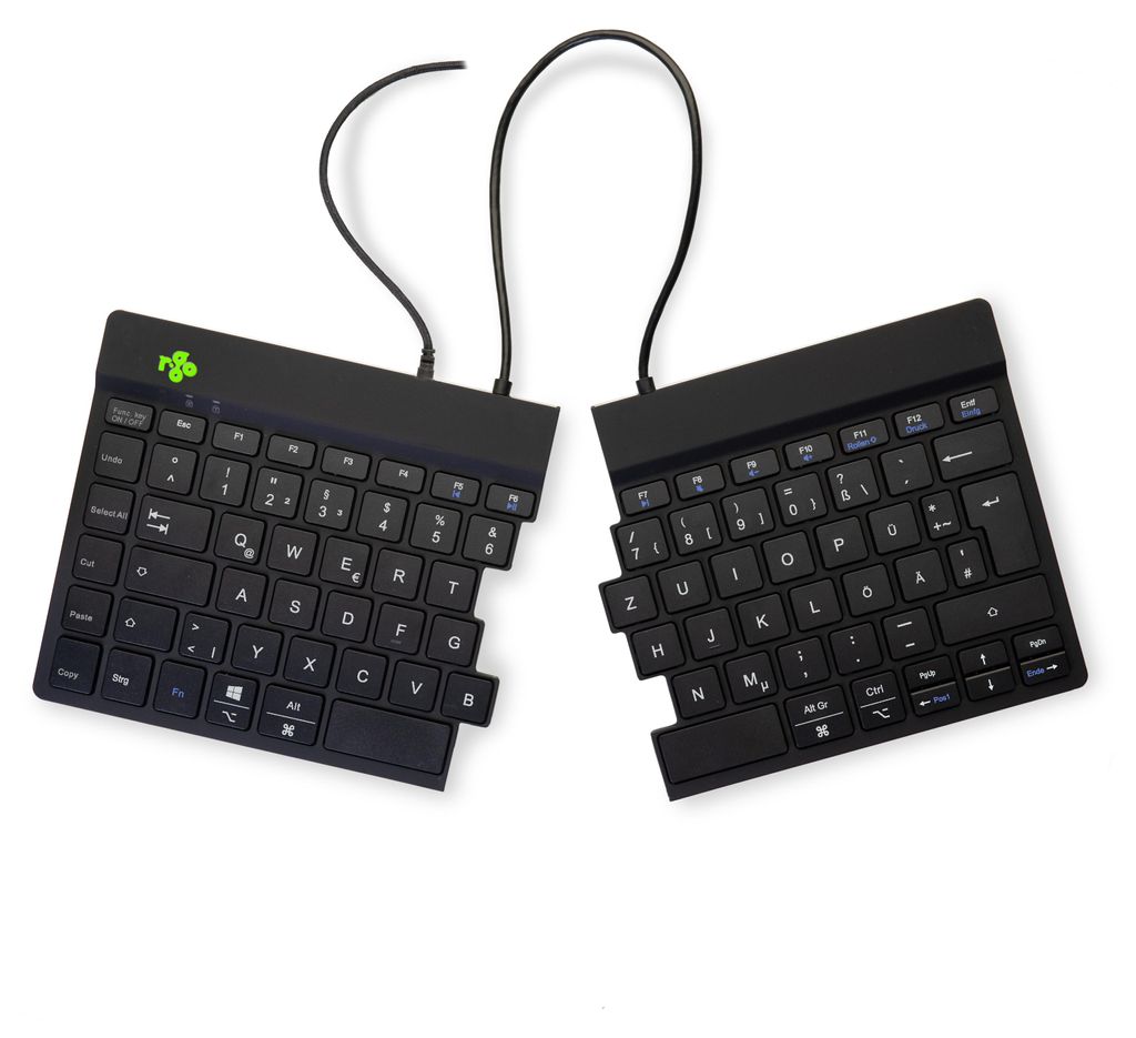 R-Go Tastatur Split Break DE-Layout verkabelt schwarz