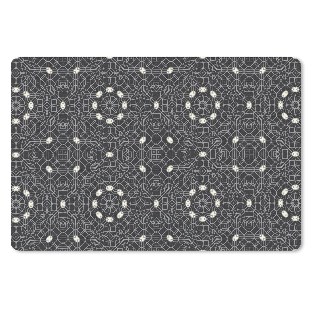 MuchoWow Schreibtischunterlage Muster - Schwarz und Weiß - Ornament 60x40 cm - XXL Mauspad - Großes Mauspad