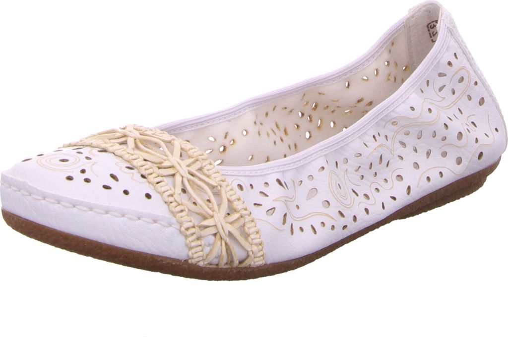 Rieker buty damskie niskie wsuwane baleriny białe Zdjęcie produktu 