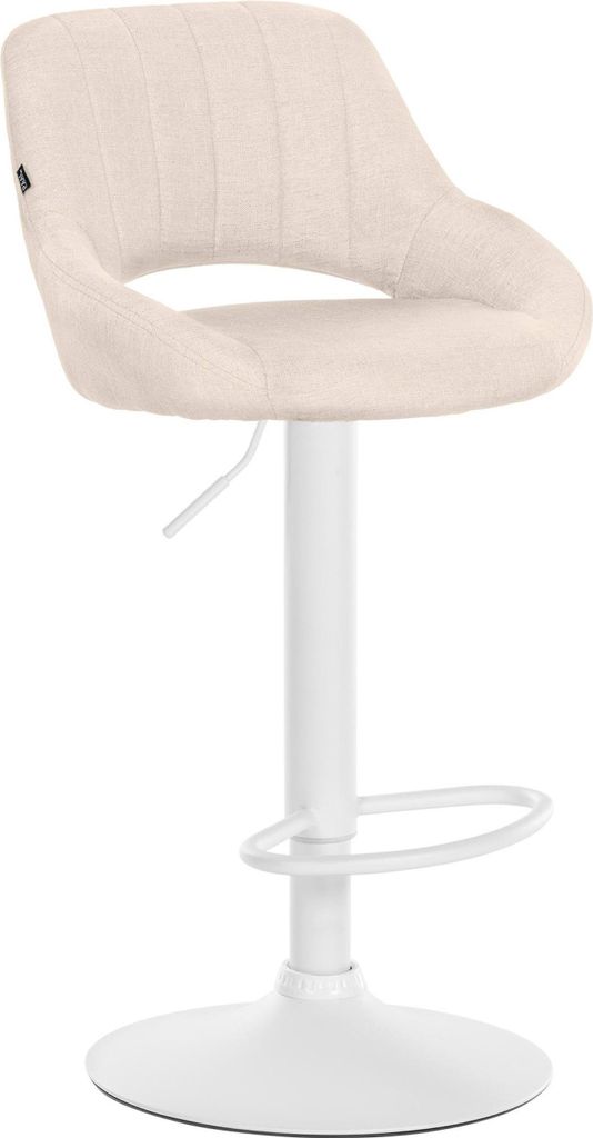 Barhocker HLO-CP279 Stoff weiß creme