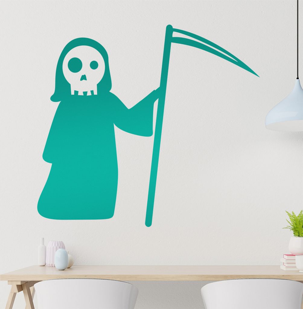 KIWISTAR Sensenmann - Sterben Mord Tod Henker Schädel Wandtattoo in 6 Größen - Wandaufkleber Wall Sticker - Dekoration, Küche, Wohnzimmer, Schl...