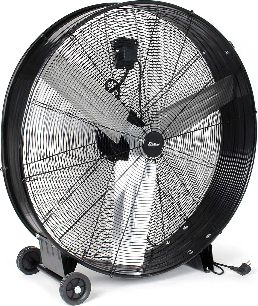 Ventilateur de Sol 90cm 360W Wiltec - 3 Vitesses et Châssis en Acier Noir