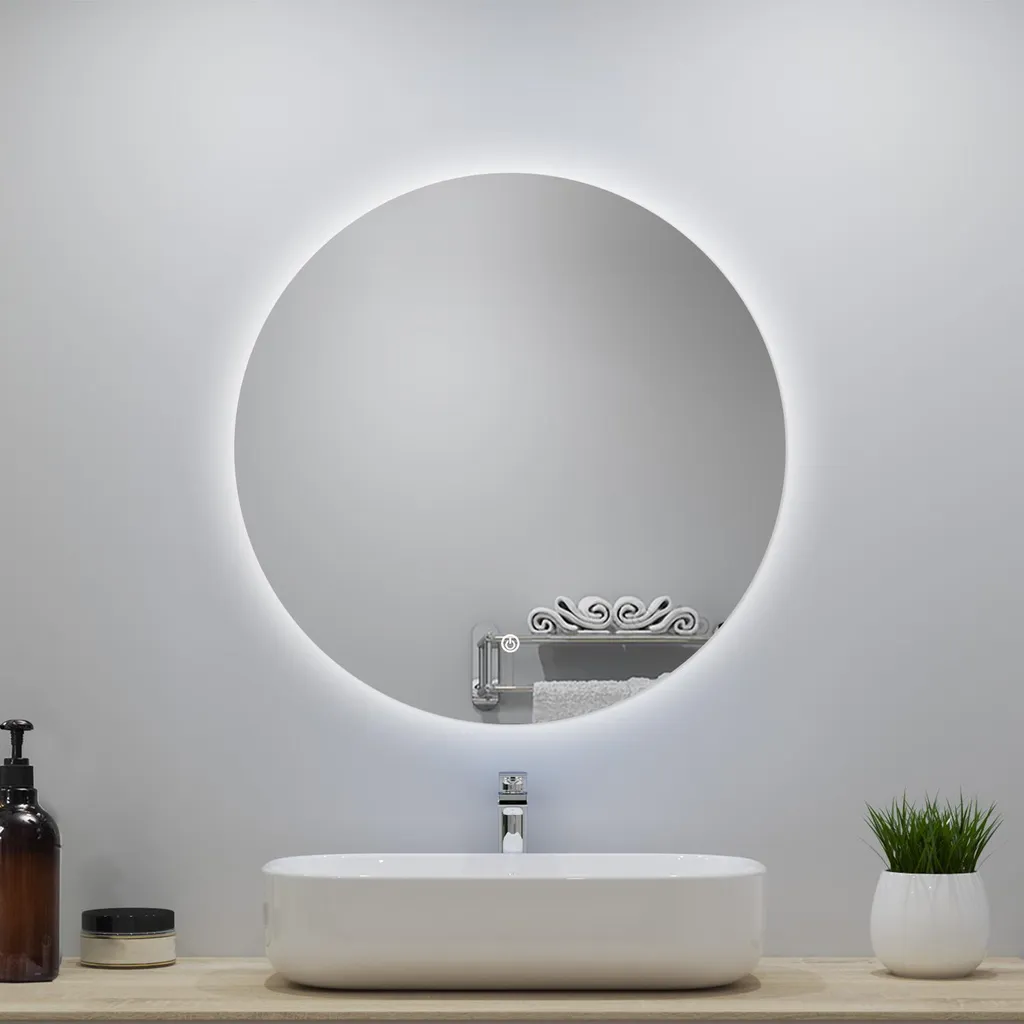 Miroir Lumineux Rond LED 70 cm pour Salle de Bain Chic Blanc Froid 6000K