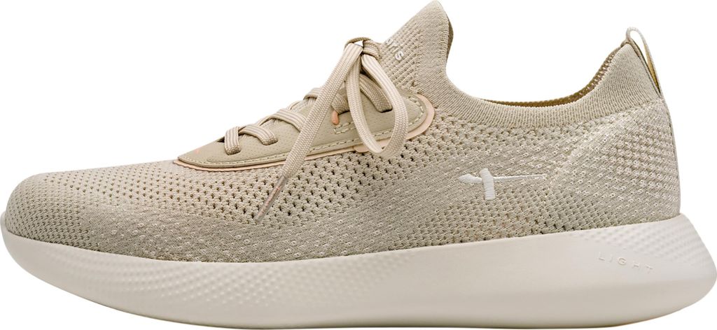 Tamaris Damen Sneaker aus weichem Mesh mit elastischer Schnürung 1-23715-46, Größe:37 EU, Farbe:Beige