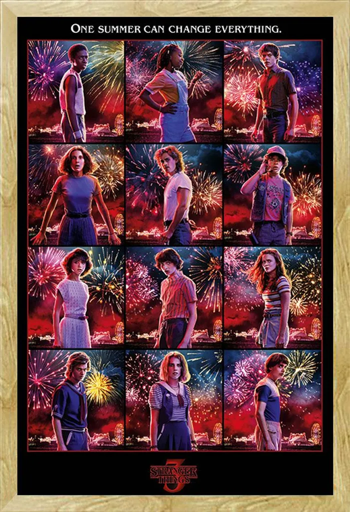 Décoration Murale Stranger Things : Poster Géant Encadré pour Fans Ciné