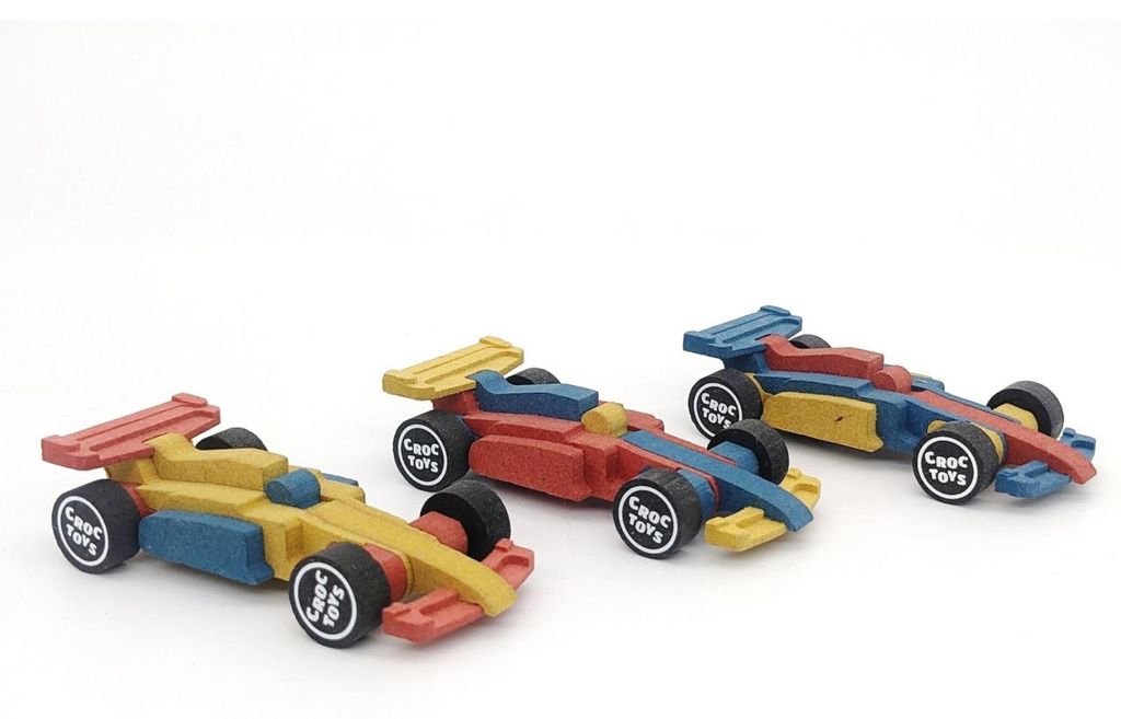 Bausatz 3 Rennwagen, Croc Toys