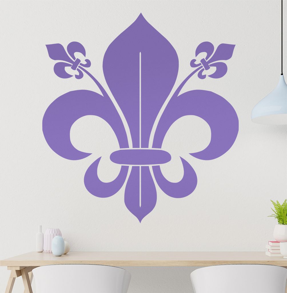 französische Lilie Wandtattoo in 6 Größen - Wandaufkleber Wall Sticker - Dekoration, Küche, Wohnzimmer, Schlafzimmer, Badezimmer