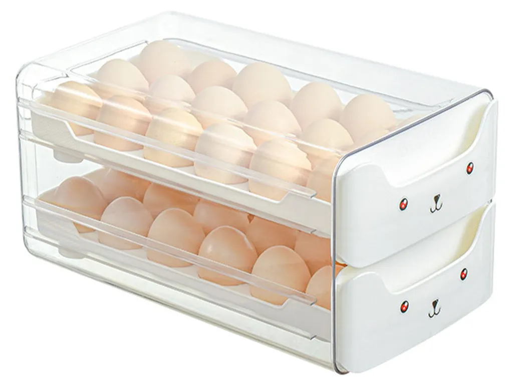 Organisateur d'œufs pour frigo, tiroir de stockage hermétique et propre