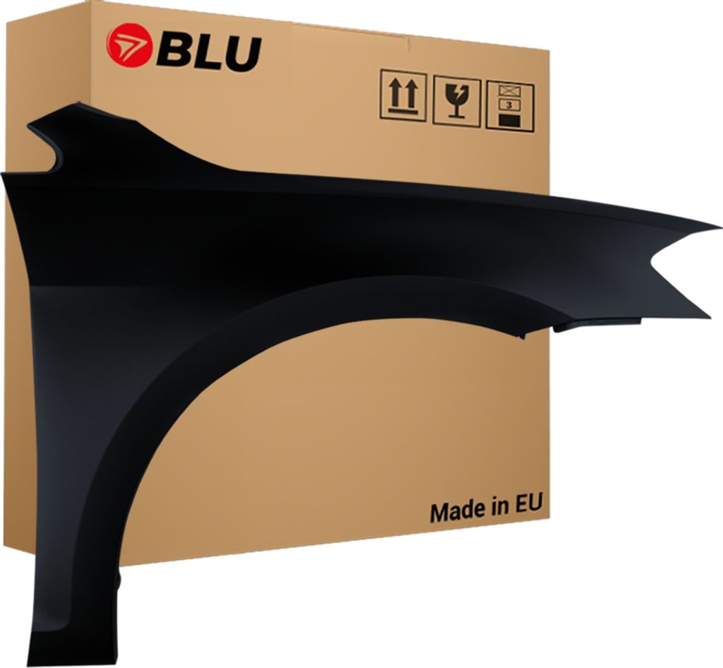 BLU Kotflügel Passend für VW Volkswagen Golf VII 7 LC9X Rechts Schwarz TiefSchwarz | 2012-2017 | Vorderseite Vorne | Lackiert | Einbaufertig