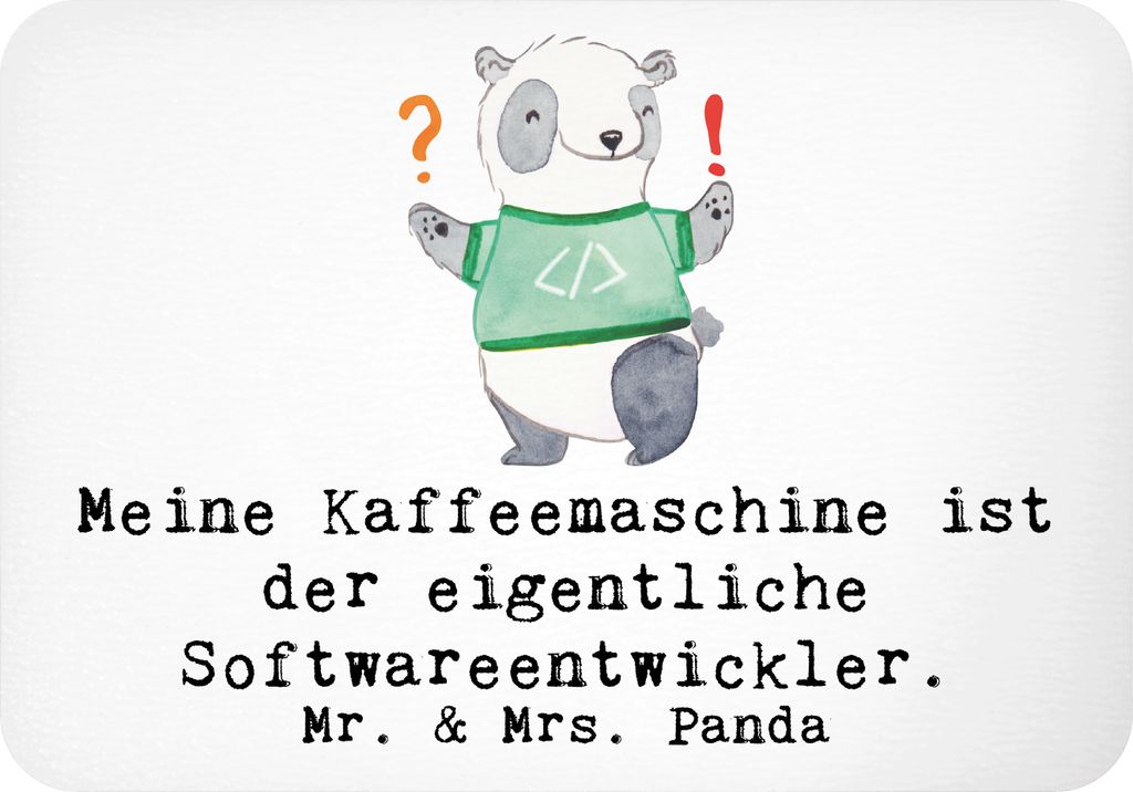 Mr. & Mrs. Panda magnet Softwareentwickler Held - Weiß - Geschenk, Berufsprodukte, haftmagnet, Geschenke mit Herz, zettelhalter, Notizhalter, IT-E...