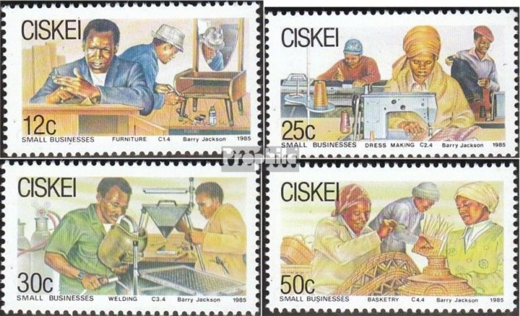 Briefmarken Südafrika - Ciskei 1985 Mi 79-82 (kompl.Ausg.) postfrisch Kleinbetriebe