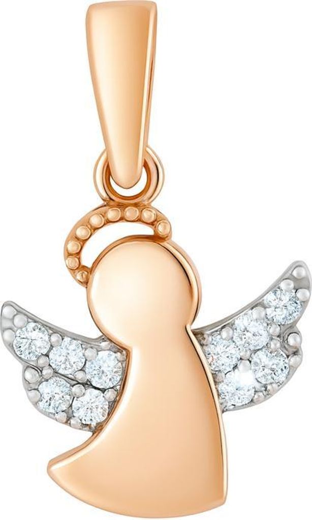 Golders Engel-Anhänger aus 585 Rotgold mit Zirkonia, Goldschmuck für Damen