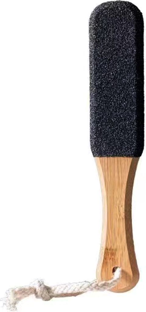 Fußfeile aus Holz, Hornhautentferner, doppelseitiger Fußschleifer, ergonomischer Griff, Fußwäscher, Fußpflege und Fußpeeling, Fußraspel