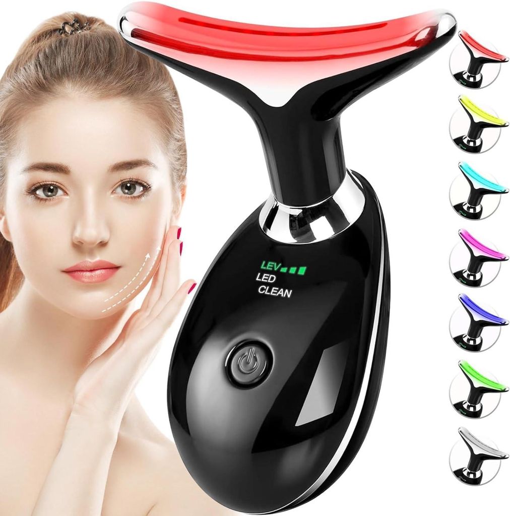 Gesichtsmassagegerät Gegen Falten,Gesicht Schönheit Gerät mit 3 Modi,45°C V Face Beauty Meter Gesichtsgerät für Hautstraffung & Lifting EMS