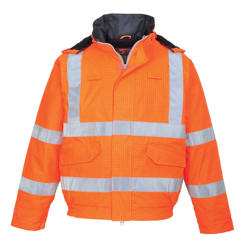 Portwest S773 BIZFLAME Rain antistatische Warnschutz-FR-Pilotjacke, antistatisch und flammhemmend Orange Gr. XXXL