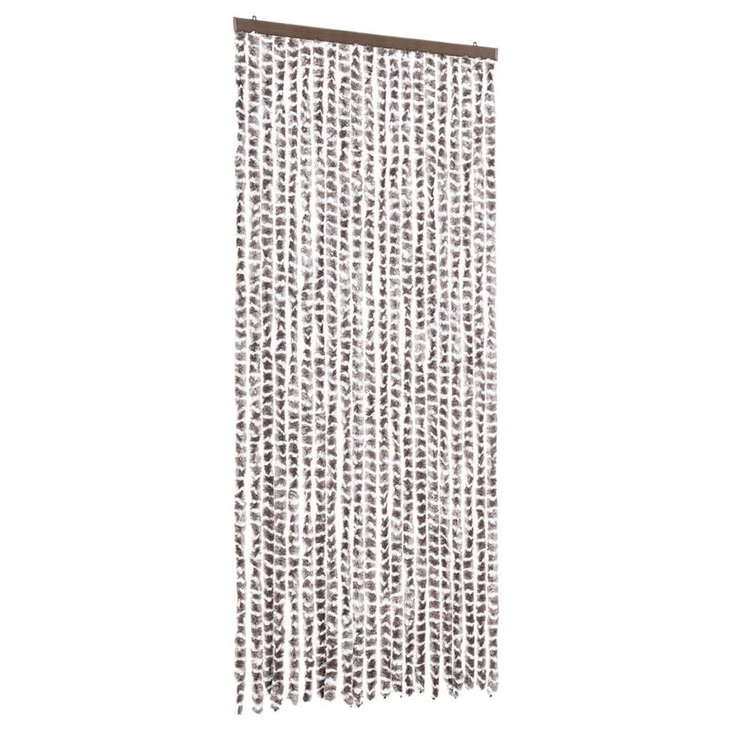 vidaXL Insektenschutz-Vorhang Taupe und Weiß 90x220 cm Chenille