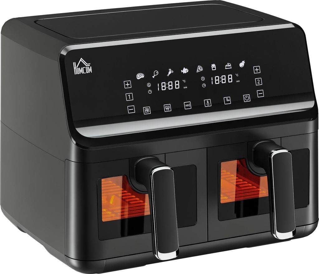 HOMCOM Dual Zone Heißluftfritteuse 8-in-1 8L Airfryer 2 Produktbild 