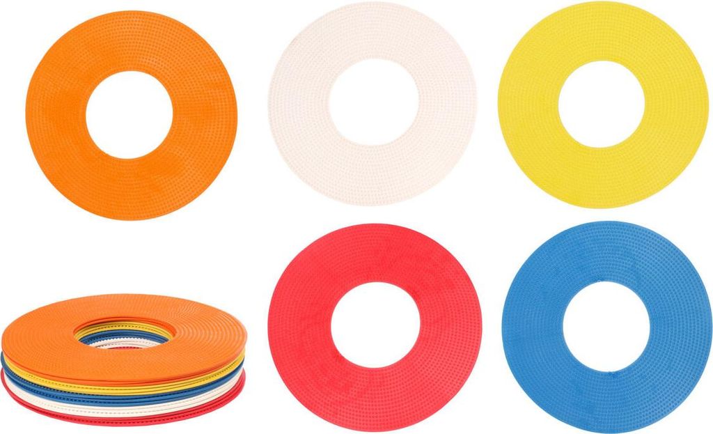 Flache Ring-Bodenmarkierungen, Set 5x4 Stück, verschiedene Farben, Verpackung 1 Set