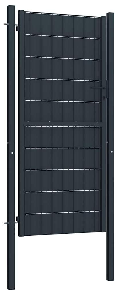 vidaXL Gartentor aus PVC und Stahl 100 x 204 cm Anthrazit Produktbild 