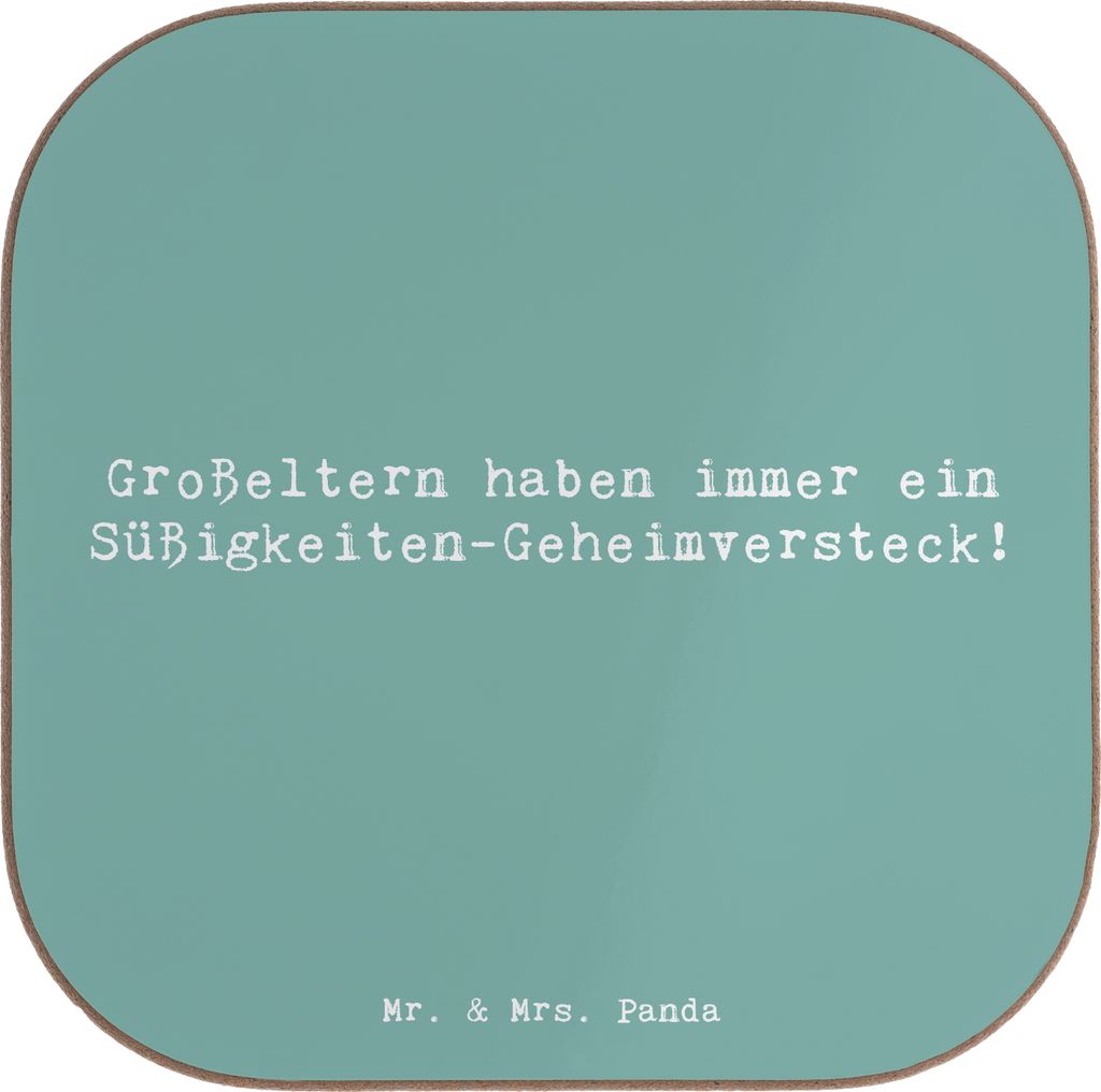 Mr. & Mrs. Panda Untersetzer für Gläser Spruch Großeltern Süßigkeiten - Meeresbrise - Geschenk, Coaster, Holzuntersetzer, Geheimversteck, Enke...