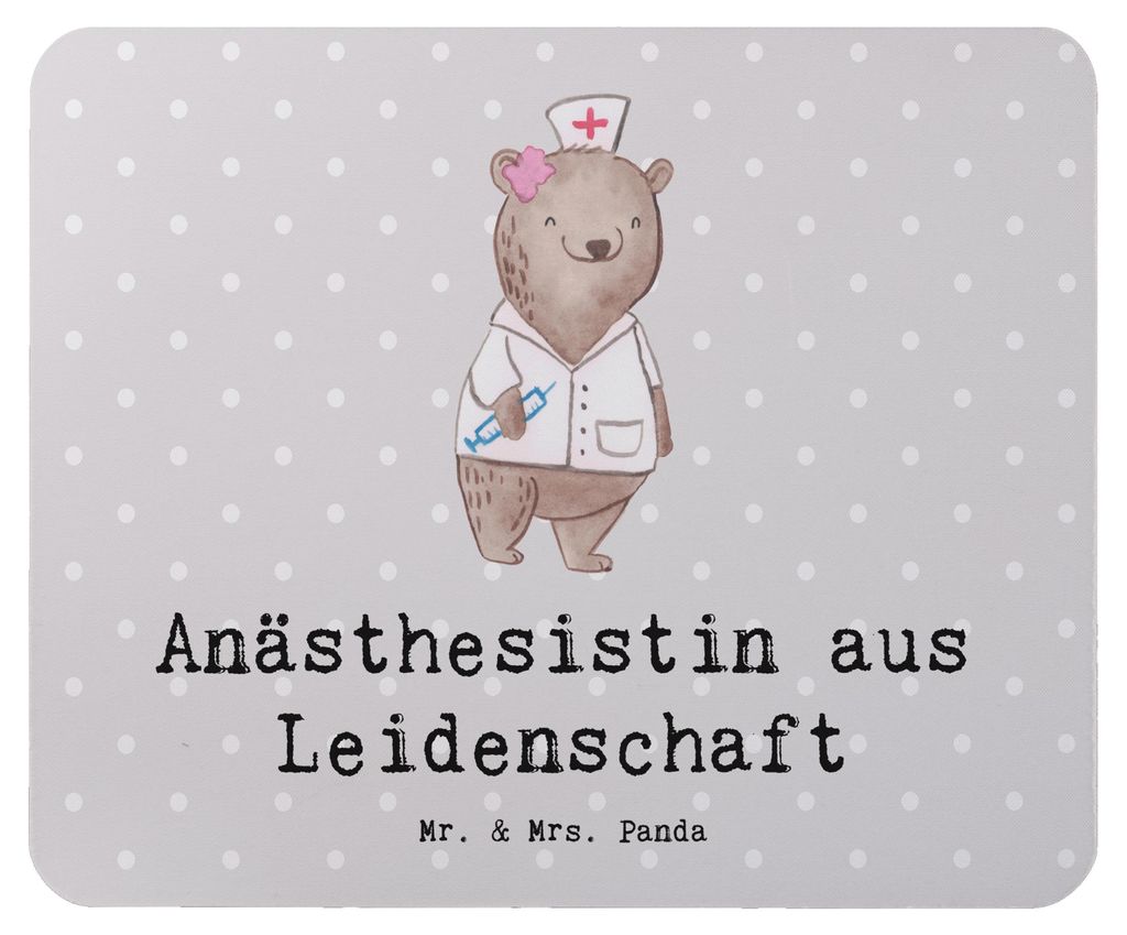 Mr. & Mrs. Panda Mouse Pad Anästhesistin Leidenschaft - Grau Pastell - Geschenk, Mousepad, Anästhesie, Witzig, Lustig, Krankenhaus, Spruch, pc ma...