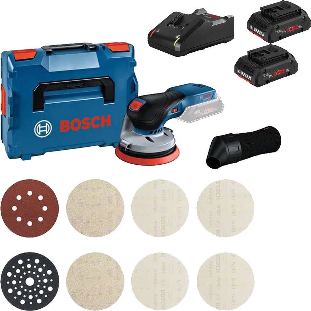 Ponceuse pour Menuiserie Bosch GEX 18V-125 Set Complet avec 2 Batteries