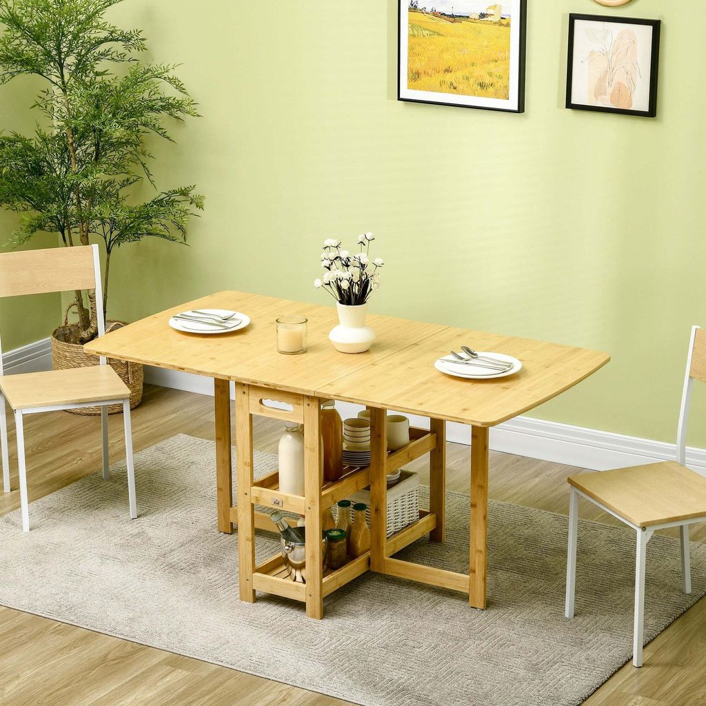 HOMdotCOM HOMdotCOM Esstisch Klapptisch mit Ablage Produktbild 