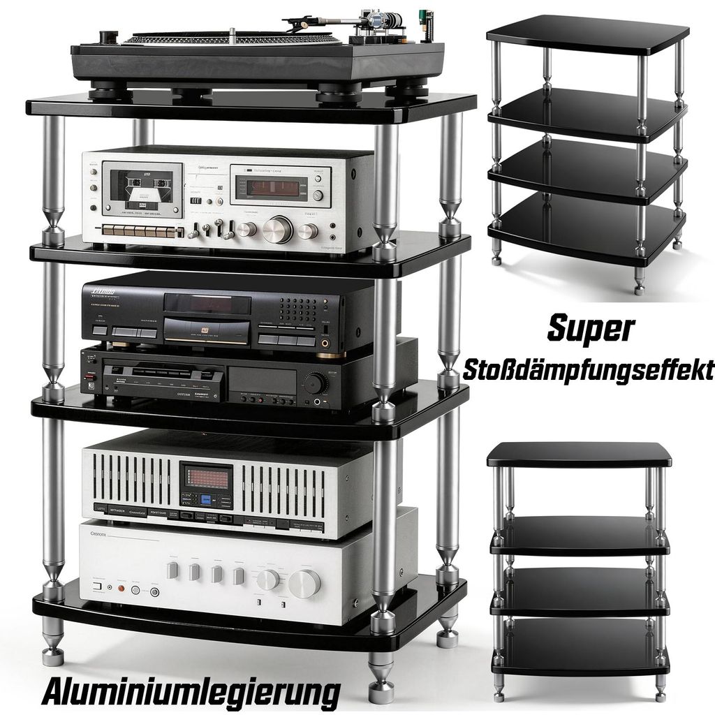 Étagère réglable, meuble Hi-Fi, meuble multimédia, meuble Image du produit 