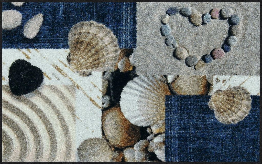 Erwin Müller Fußmatte blau/beige 75x120 cm