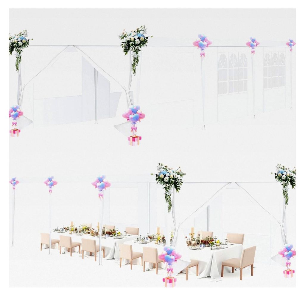 Pavillon 3x9m Partyzelt mit 8 abnehmbaren Wänden, wasserdicht, stabil und winterfest, Gartenpavillon für Feierlichkeiten, Hochzeiten, UV-Schutz, ...