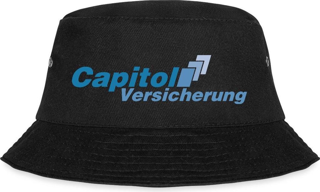 Spreadshirt Stromberg Logo Capitol Versicherung Fischerhut, S/M (Caps), Schwarz
