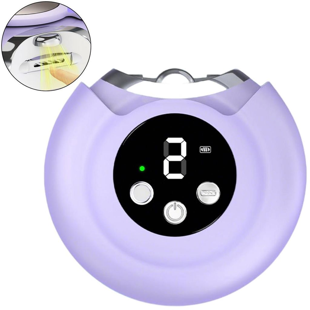 Electric Nail Trimmer, Elektrischer 3-in-1-Nagelknipser für Erwachsene und Senioren, 3 Geschwindigkeitsstufen, mit LED-Licht, 360° drehbarer