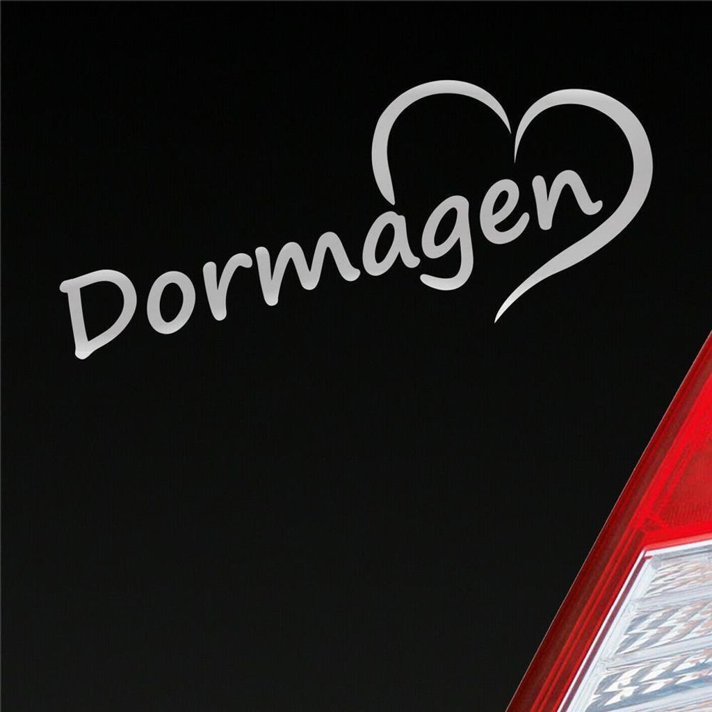 Auto Aufkleber Dormagen Herz Stadt City Liebe Love 19,5x8 cm Silber Sticker Heckscheibenaufkleber