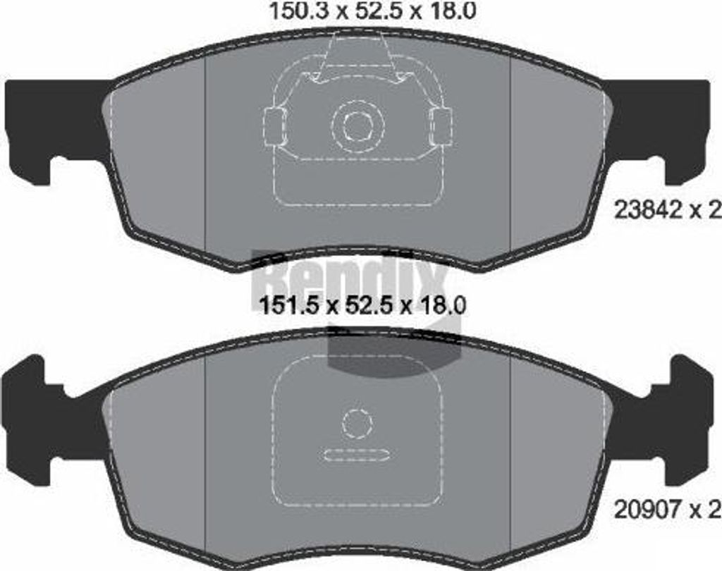 BENDIX Braking BPD1222 Bremsbelagsatz, Scheibenbremse OE 09948870 kompatibel mit Doblo