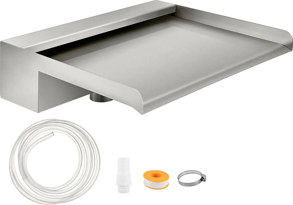 Lame cascade de 30 cm en acier inoxydable pour piscine et bassin de jardin