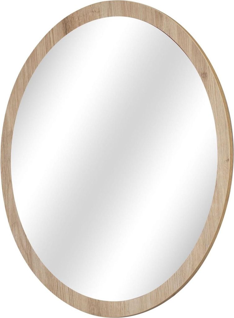 Stars ovaler Spiegel mit Rahmen in Holzoptik, Breite 52 cm, Höhe 60 cm, Tiefe 3 cm