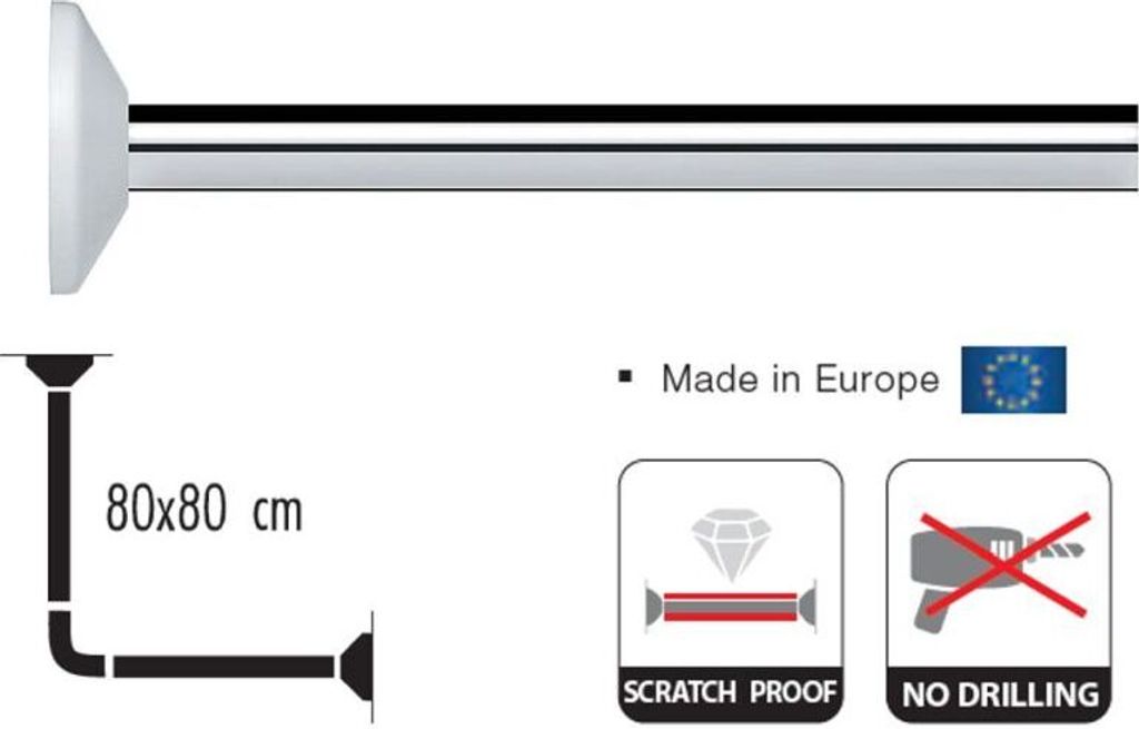 Spirella 7610583080257, Oblouková tyč pro sprchový závěs, Obrázek produktu 