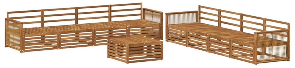 vidaXL Outdoor-Sofagarnitur 9 pcs Natur Massivholz Akazie